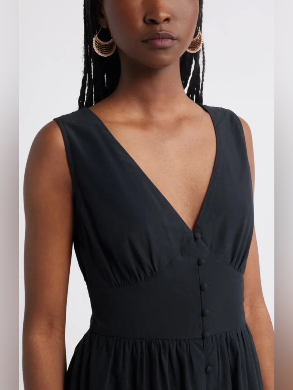 Treasure and Bond - Black Eyelet-Trim Dress - Picture 3 of 4